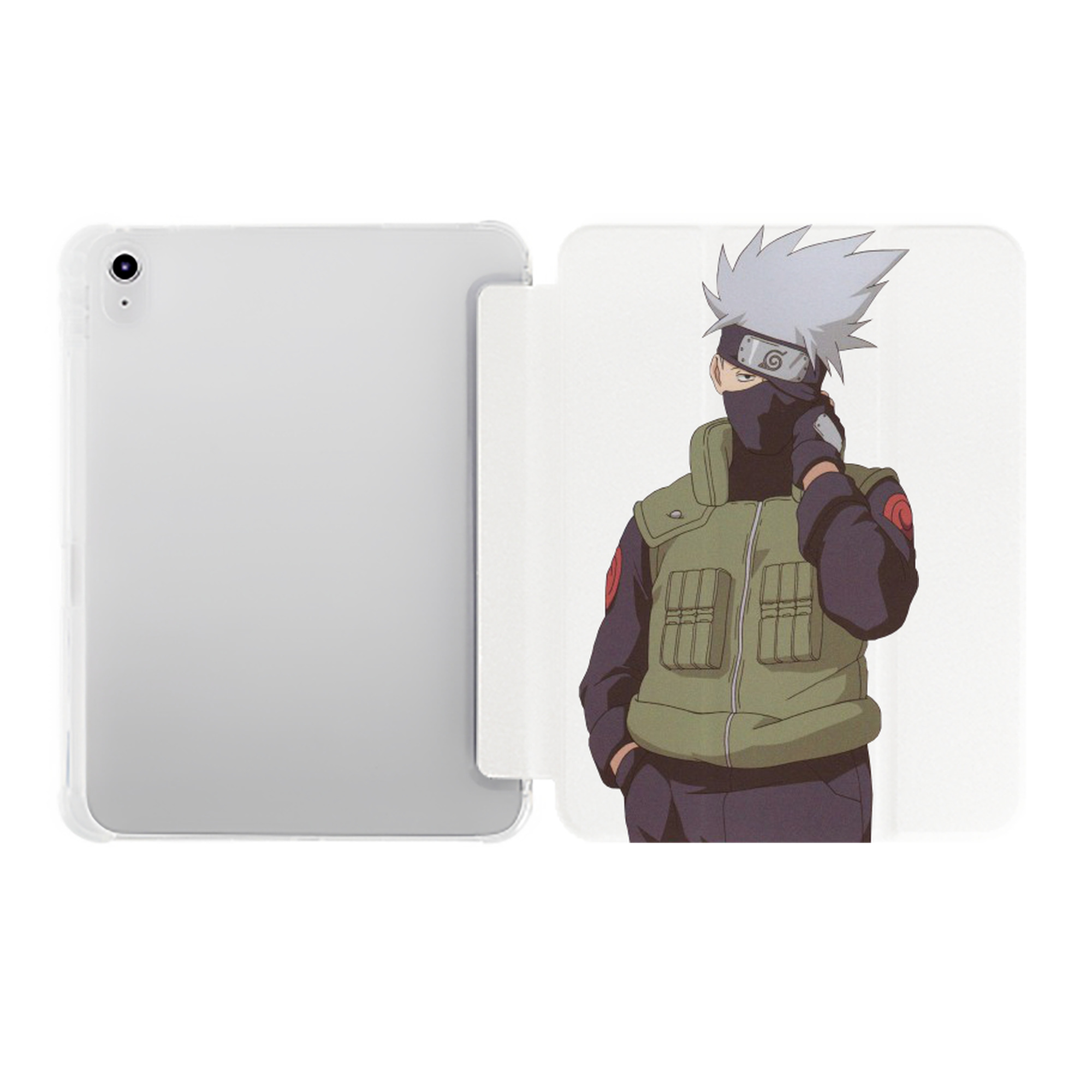 （画像用） NARUTO -ナルト- はたけ カカシ Hatake Kakashi IPad ケース ペン収納付き 三つ折りスタンド PUレザー×シリコン 対応機種9.5/10.5/10.9インチ
